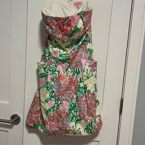 LILLY PULITZER MARIPOSA DRESS strapless with pockets size 6